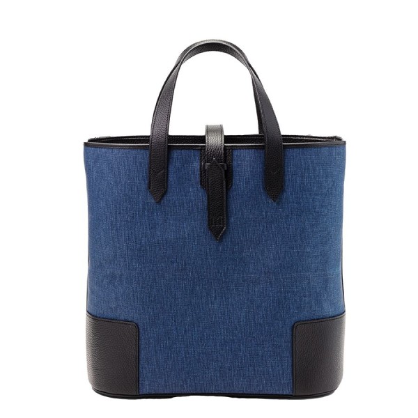 The DeuxMag Tote bag, blue marine & black
